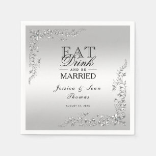 Guardanapo De Papel Casamento de decoração de prata