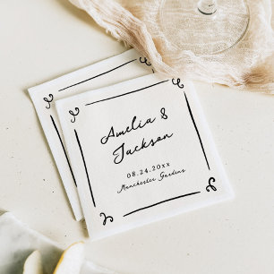 Guardanapo De Papel Casamento De Desenho Da Mão