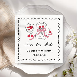 Guardanapo De Papel Casamento de Desenho de Mão Moderno e Whimsical