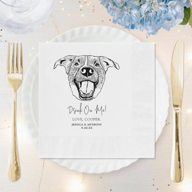 Guardanapo De Papel Casamento de Desenho de Mão Personalizada de Cão-L (Criador carregado)