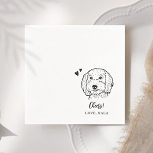 Guardanapo De Papel Casamento De Desenhos De Pet Face Dog Com Uma Boni