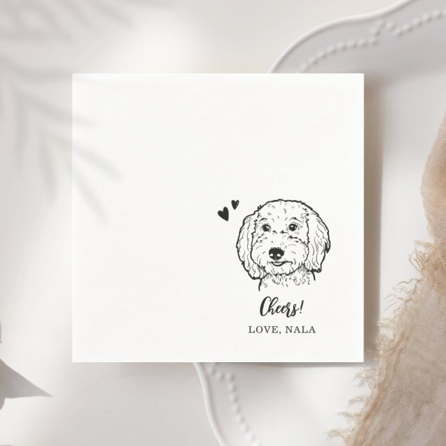 Guardanapo De Papel Casamento De Desenhos De Pet Face Dog Com Uma Boni (Criador carregado)