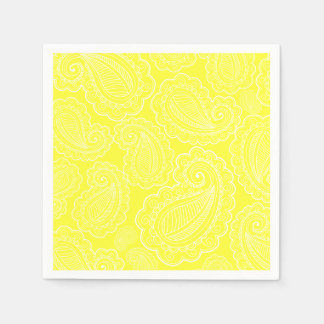 Guardanapo De Papel Casamento de Design Floral Chic Yellow Paisley