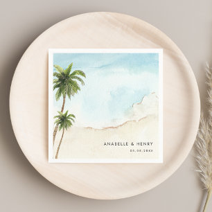 Guardanapo De Papel Casamento de Destino de Praia de Serras Tropicais