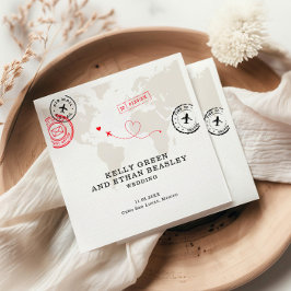 Guardanapo De Papel Casamento de Destino do Mapa bege