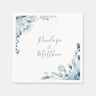 Guardanapo De Papel Casamento de Dusty Blue Floral