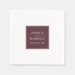 Guardanapo De Papel Casamento de Elegância Clássica Vermelha Marsala B