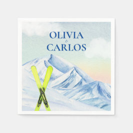 Guardanapo De Papel Casamento de estância de esqui nas montanhas