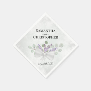 Guardanapo De Papel Casamento de Eucalipto e Lavanda Rustic Boho