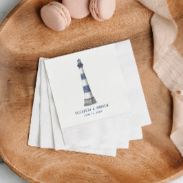 Guardanapo De Papel Casamento de Farol Azul e Branco