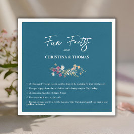 Guardanapo De Papel Casamento de Fatos de Diversão Azul Boho Wildflowe
