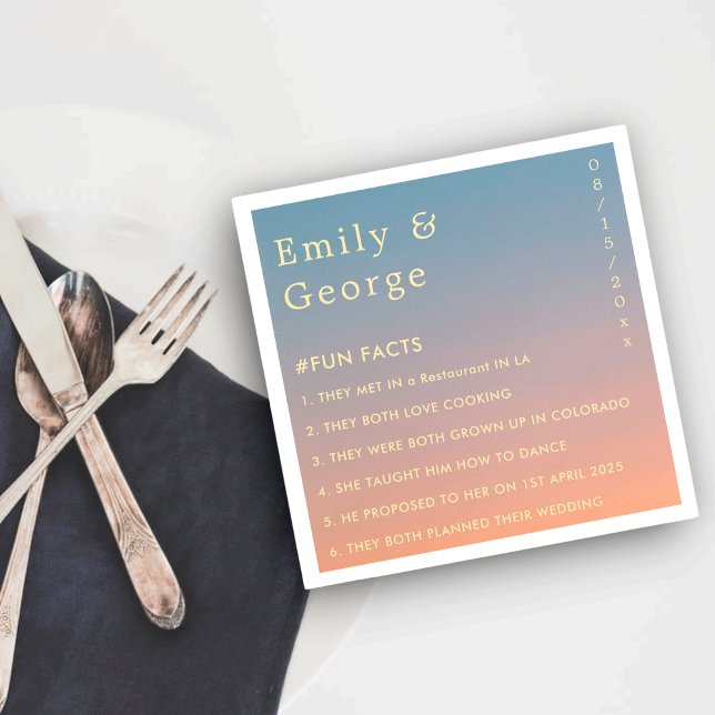 Guardanapo De Papel Casamento de Fatos de Diversão Azul-Laranja Azul-C (Criador carregado)