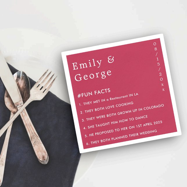 Guardanapo De Papel Casamento de Fatos de Diversão de Na moda Magenta  (Criador carregado)