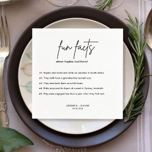 Guardanapo De Papel Casamento de Fatos de Diversão de Script Minimalis