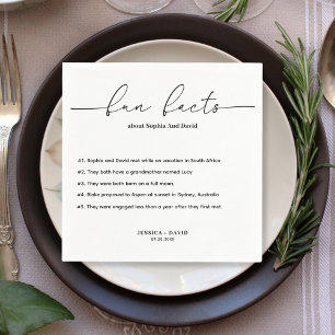Guardanapo De Papel Casamento de Fatos de Diversão de Script Minimalis