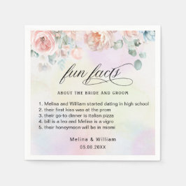 Guardanapo De Papel Casamento de Fatos de Diversão Floral Cor-de-Rosa-