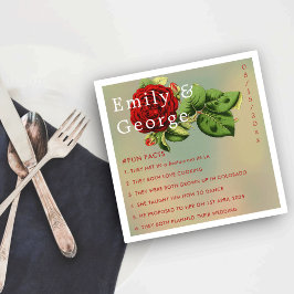 Guardanapo De Papel Casamento de Fatos de Diversão Floral da Rosa verm