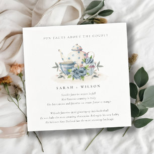 Guardanapo De Papel Casamento de Fatos de Sabão Floral Azul Elegante A