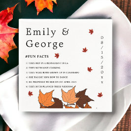 Guardanapo De Papel Casamento de Fatos Divertidos com Folhas Romântica