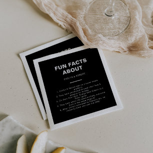 Guardanapo De Papel Casamento de Fatos Divertidos da Trivia Negra Form