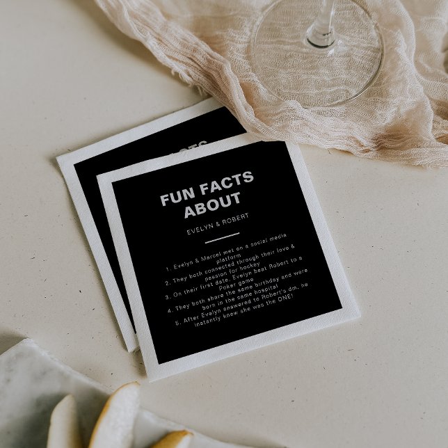 Guardanapo De Papel Casamento de Fatos Divertidos da Trivia Negra Form (Criador carregado)