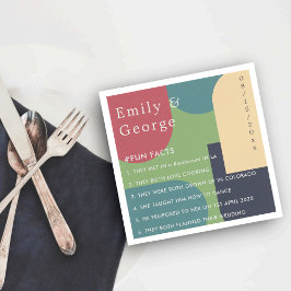 Guardanapo De Papel Casamento de Fatos Divertidos de Abstrato Colorido