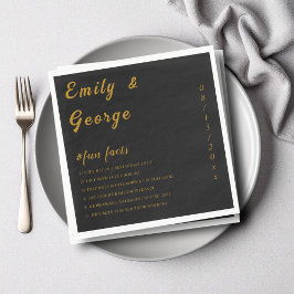 Guardanapo De Papel Casamento De Fatos Dourados E Negros Elegantes