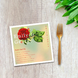 Guardanapo De Papel Casamento de Fatos Florais Românticos de Rosa verm