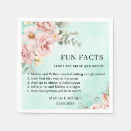 Guardanapo De Papel Casamento de Fatos Florais Rosa Moderno