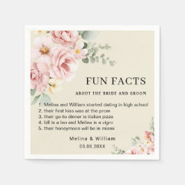 Guardanapo De Papel Casamento de Fatos Florais Rosa Moderno