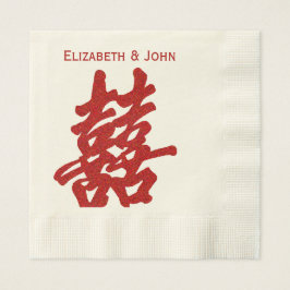 Guardanapo De Papel Casamento de Felicidade Dupla Moderna