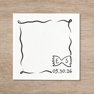 Guardanapo De Papel Casamento de Festa de Janto Chic Hand Drawn Bowtie