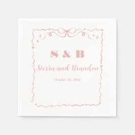 Guardanapo De Papel Casamento de Fita Personalizada Moderno Minimalist