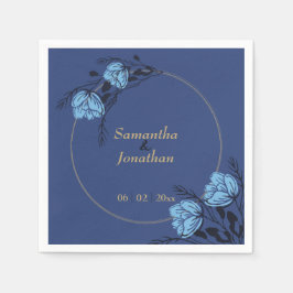 Guardanapo De Papel Casamento de Flor Azul