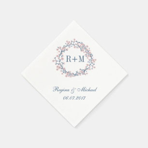 Guardanapo De Papel Casamento de Flor de Cereja Rosa com Flor Napkin