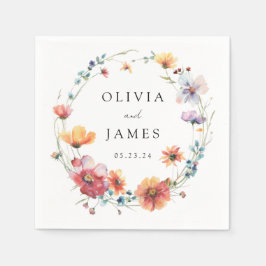 Guardanapo De Papel Casamento de flor selvagem