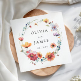 Guardanapo De Papel Casamento de flor selvagem