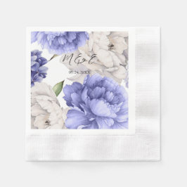 Guardanapo De Papel Casamento De Florais De Penas Brancas E Azuis