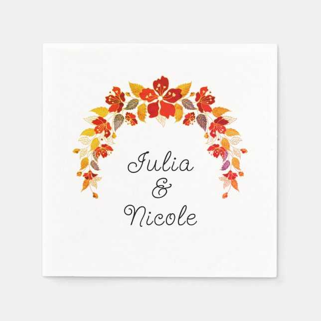 Guardanapo De Papel Casamento de Florais Tropicais de Hibiscus Tropica (Frente)