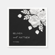 Casamento de Flores 3D Preto e Branco 