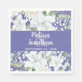 Guardanapo De Papel Casamento de flores brancas florais com aquarela r