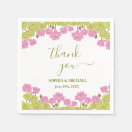 Guardanapo De Papel Casamento de Flores de Lily Verde com Indiano