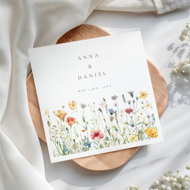 Guardanapo De Papel Casamento de Flores Silvestres Boho Chic (Criador carregado)