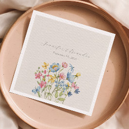 Guardanapo De Papel Casamento de Flores Silvestres Elegantes