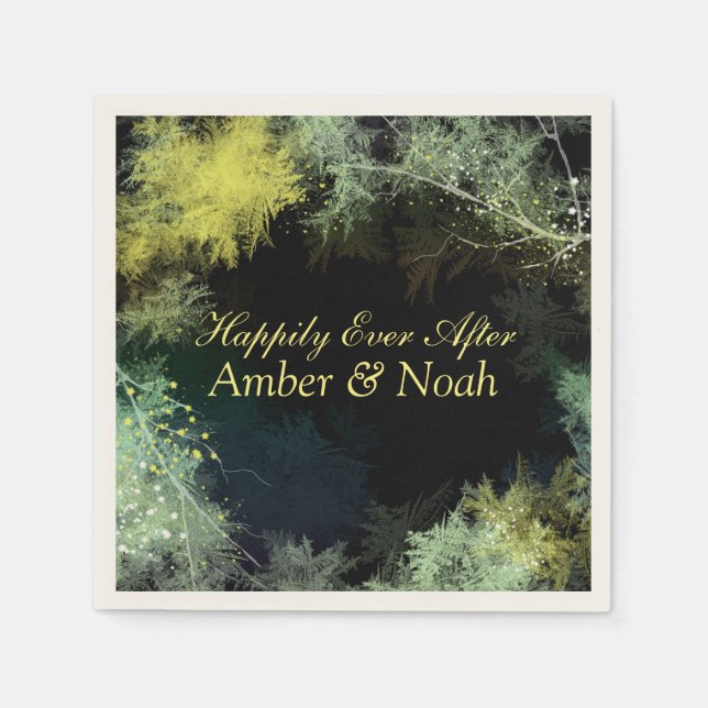 Guardanapo De Papel Casamento de Floresta Branca (Frente)