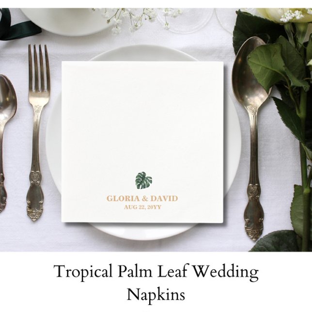 Guardanapo De Papel Casamento de Folha de Palma Tropical (Criador carregado)