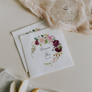 Guardanapo De Papel Casamento de Folhagem Botânica Rustic Floral Napki