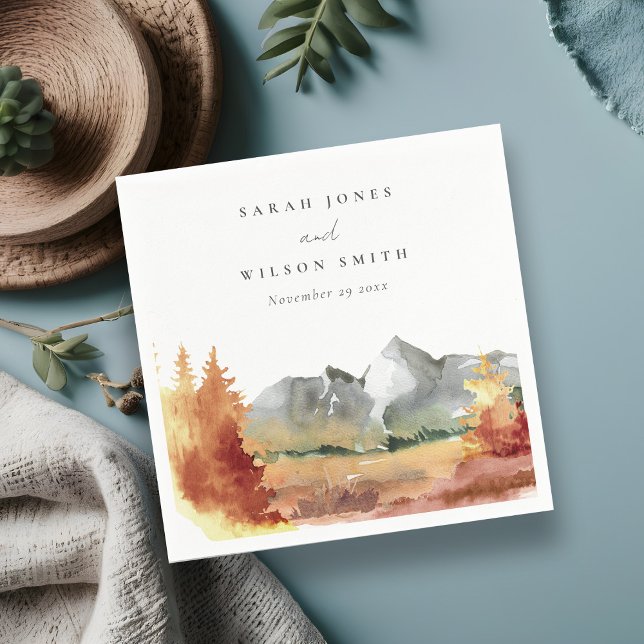 Guardanapo De Papel Casamento de Folhagem de Árvores de Montanha Laran (Criador carregado)