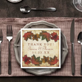 Guardanapo De Papel Casamento de Folhas