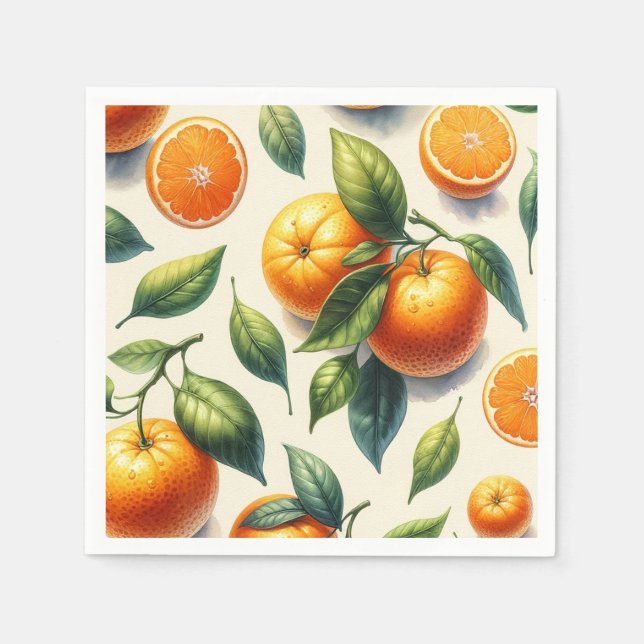 Guardanapo De Papel Casamento De Folhas De Laranja De Citros (Frente)